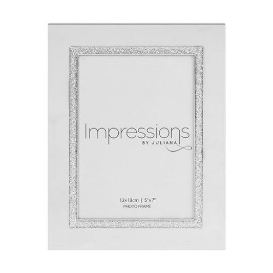 5x7 Silver Plated Glitter Photo Frame (Widdop) - Gallery Gifts Online 