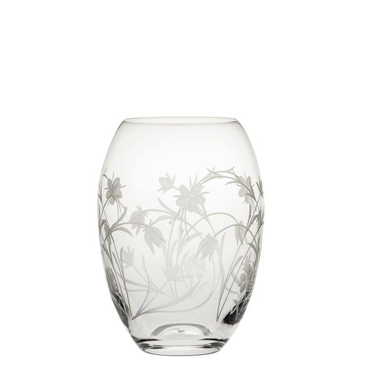 6" Barrel Vase - Meadow Flowers (Royal Scot Crystal) - Gallery Gifts Online 