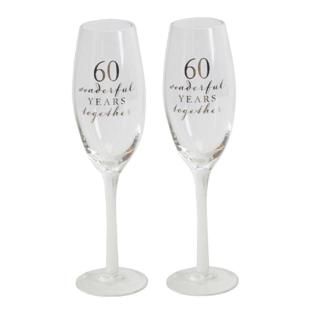 60th Anniversary Flutes (Widdop) - Gallery Gifts Online 
