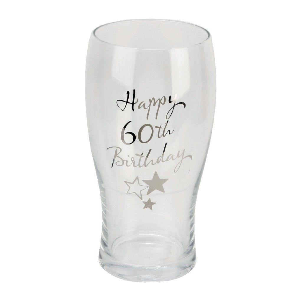 60th Birthday Pint Glass (Widdop) - Gallery Gifts Online 