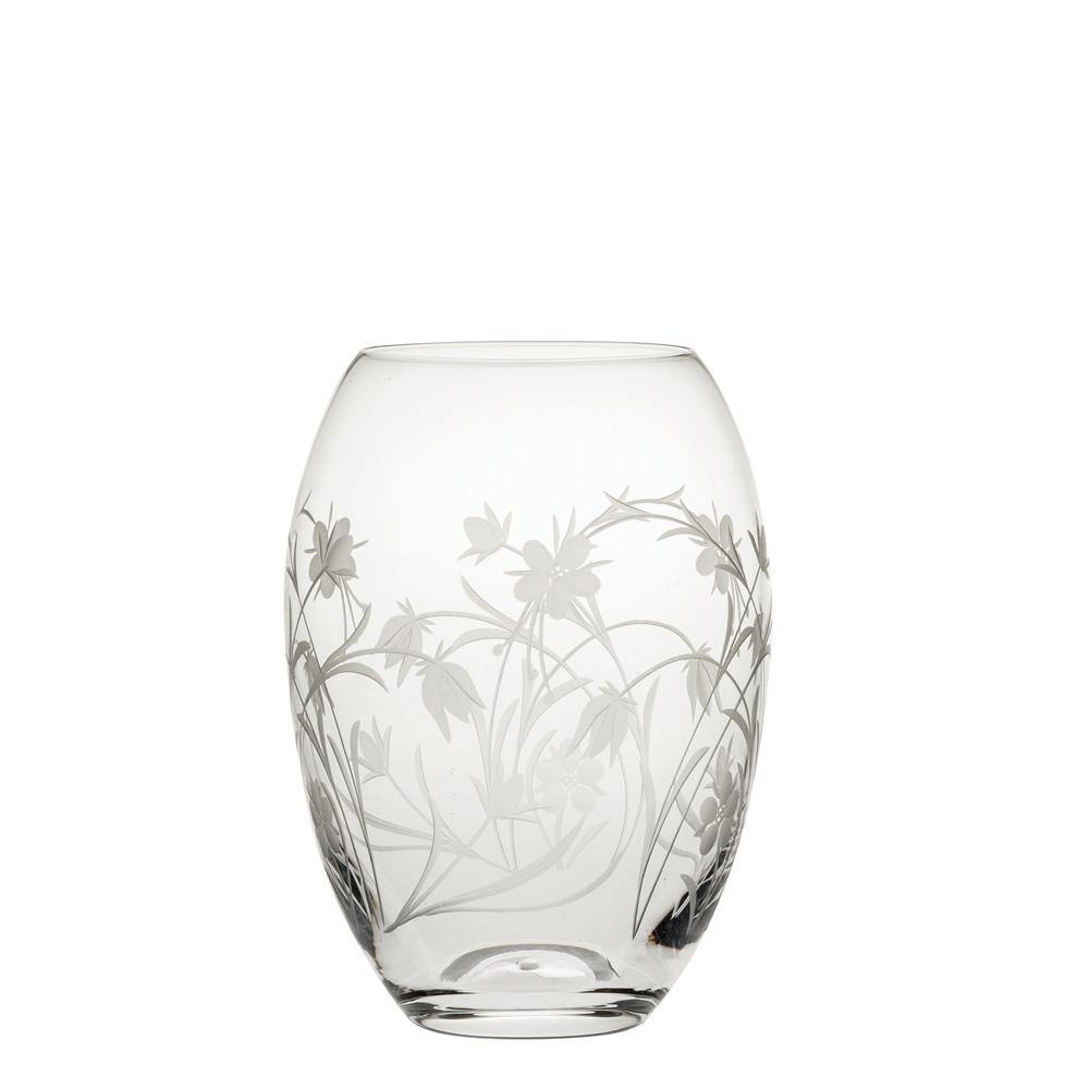7" Barrel Vase - Meadow Flowers (Royal Scot Crystal) - Gallery Gifts Online 