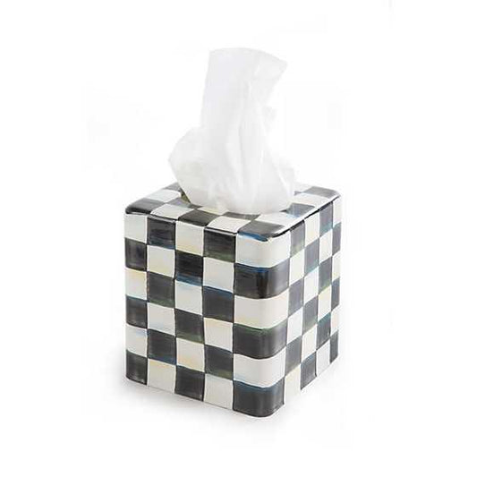 Courtly Check Enamel Boutique Tissue Box Cover - Gallery Gifts Online 