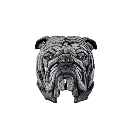 Bulldog Bust Sculpture - White - Gallery Gifts Online 
