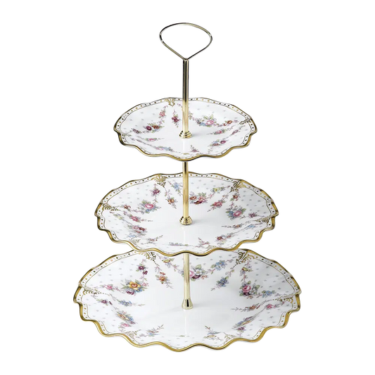 Royal Antoinette  - 3 Tier Cake Stand Boxed (Royal Crown Derby)