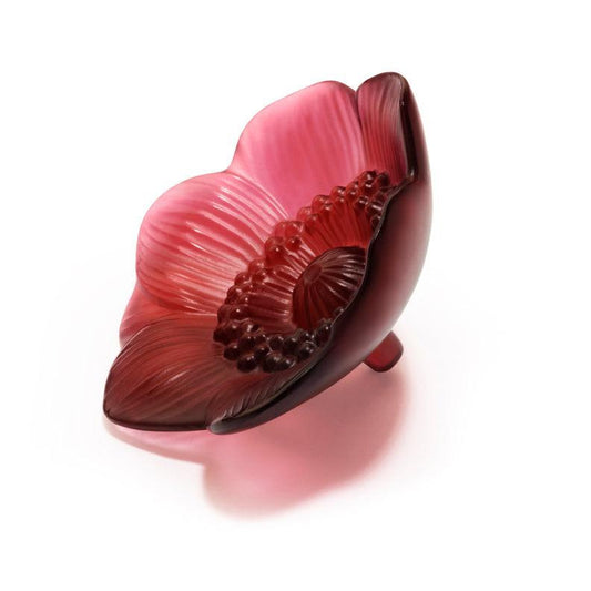 Anemone Figure Small Size Red (Lalique) - Gallery Gifts Online 