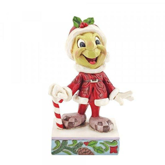 Be Wise and Be Merry - Christmas Jiminy Cricket Figurine (Disney Traditions by Jim Shore) - Gallery Gifts Online 