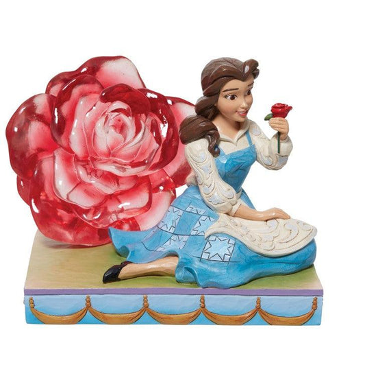 Belle with Clear Resin Rose - (Disney Traditions by Jim Shore) - Gallery Gifts Online 