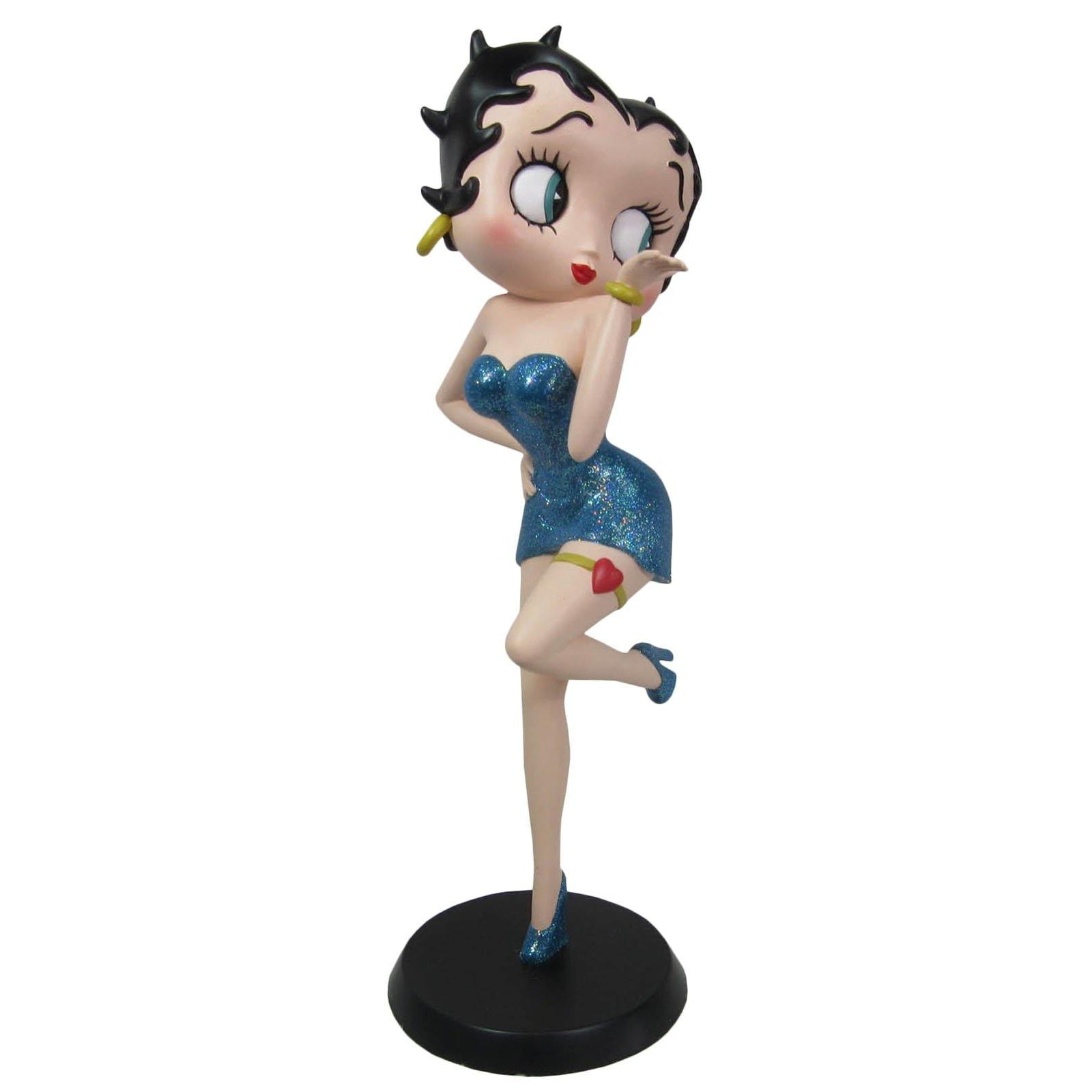 Betty Boop Blowing Kiss Blue Glitter (Betty Boop) - Gallery Gifts Online 