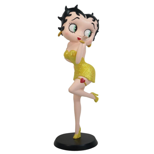 Betty Boop Blowing Kiss Yellow Glitter Dress (Betty Boop) - Gallery Gifts Online 