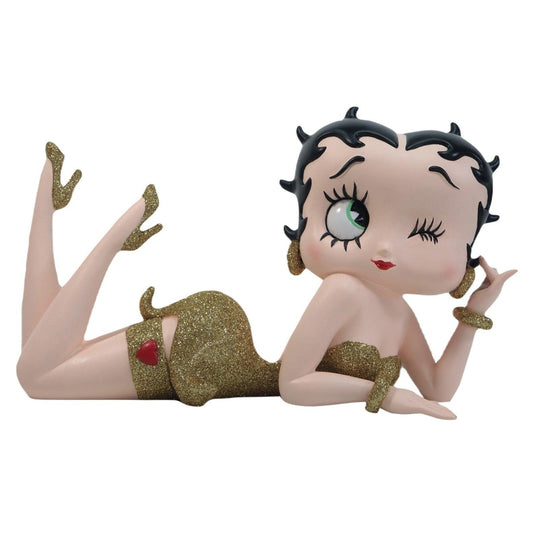 Betty Boop Lying Gold Glitter (Betty Boop) - Gallery Gifts Online 