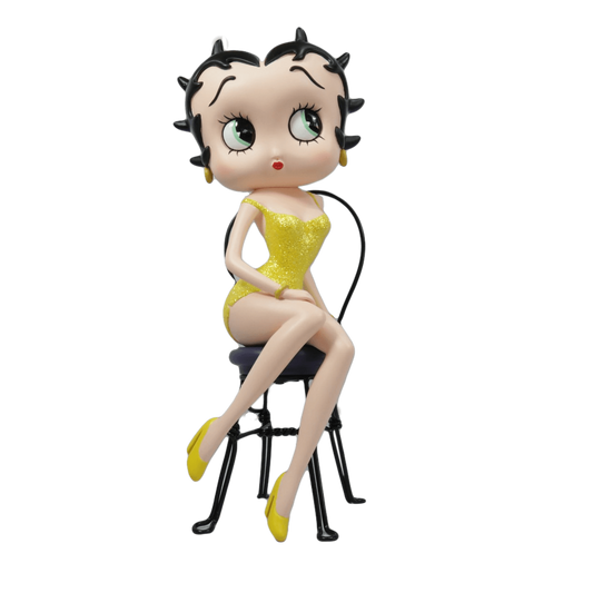 Betty Boop On Chair Yellow Glitter (Betty Boop) - Gallery Gifts Online 