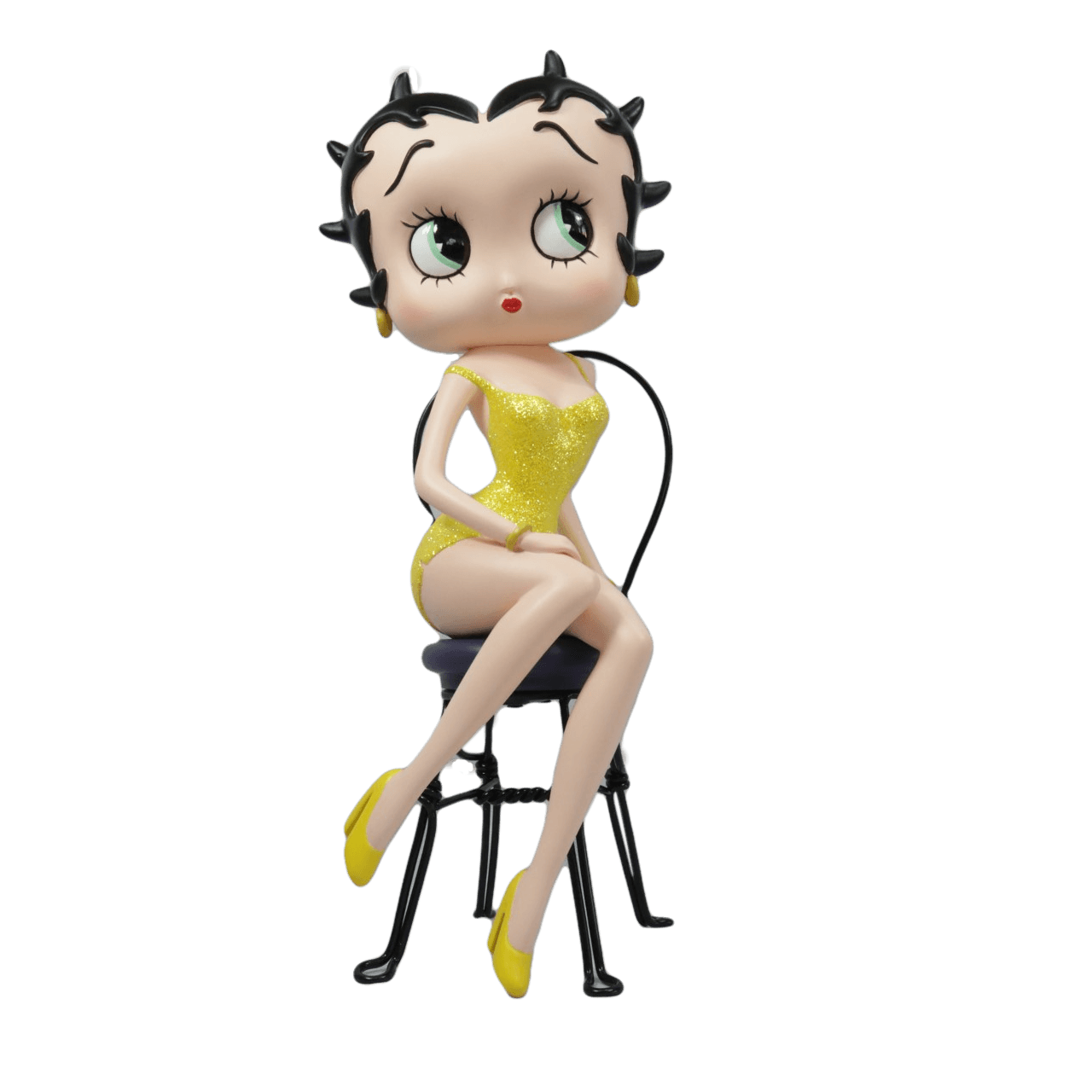 Betty Boop On Chair Yellow Glitter (Betty Boop) - Gallery Gifts Online 
