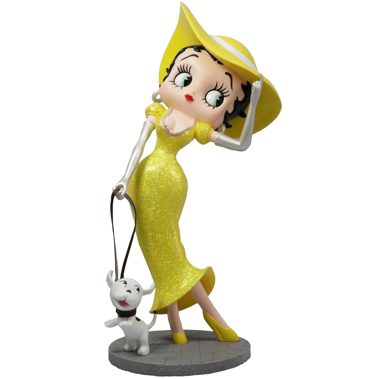 Betty Boop Walking Pudgy Yellow Glitter Dress (Betty Boop) - Gallery Gifts Online 