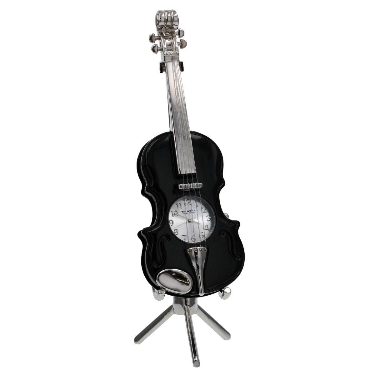 Black Violin Mini Clock (Widdop) - Gallery Gifts Online 