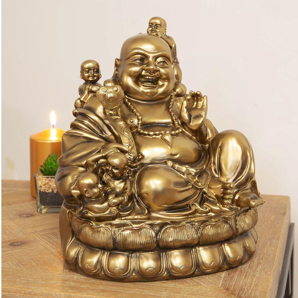 Bronze Buddha Figurine - Laughing (Widdop) - Gallery Gifts Online 