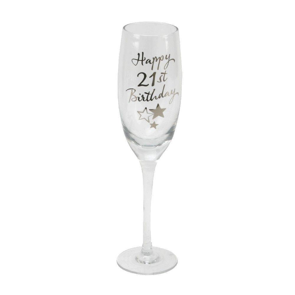 Champagne Flute 21st -Birthday (Widdop) - Gallery Gifts Online 
