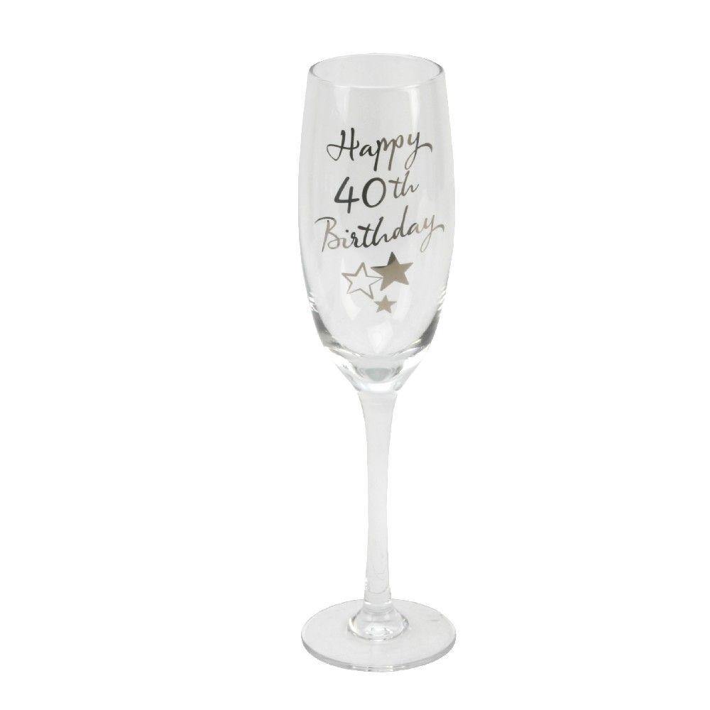 Champagne Flute 40th - Birthday (Widdop) - Gallery Gifts Online 
