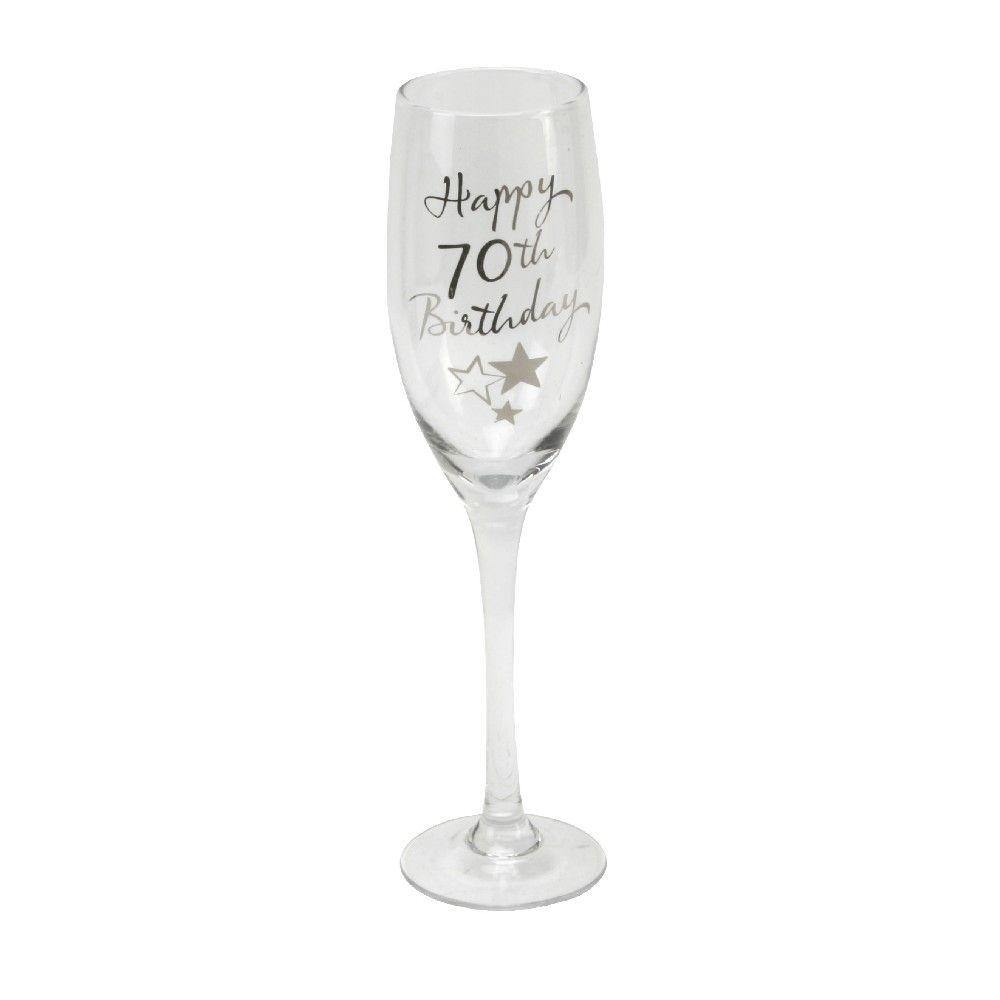 Champagne Flute 70th - Birthday (Widdop) - Gallery Gifts Online 