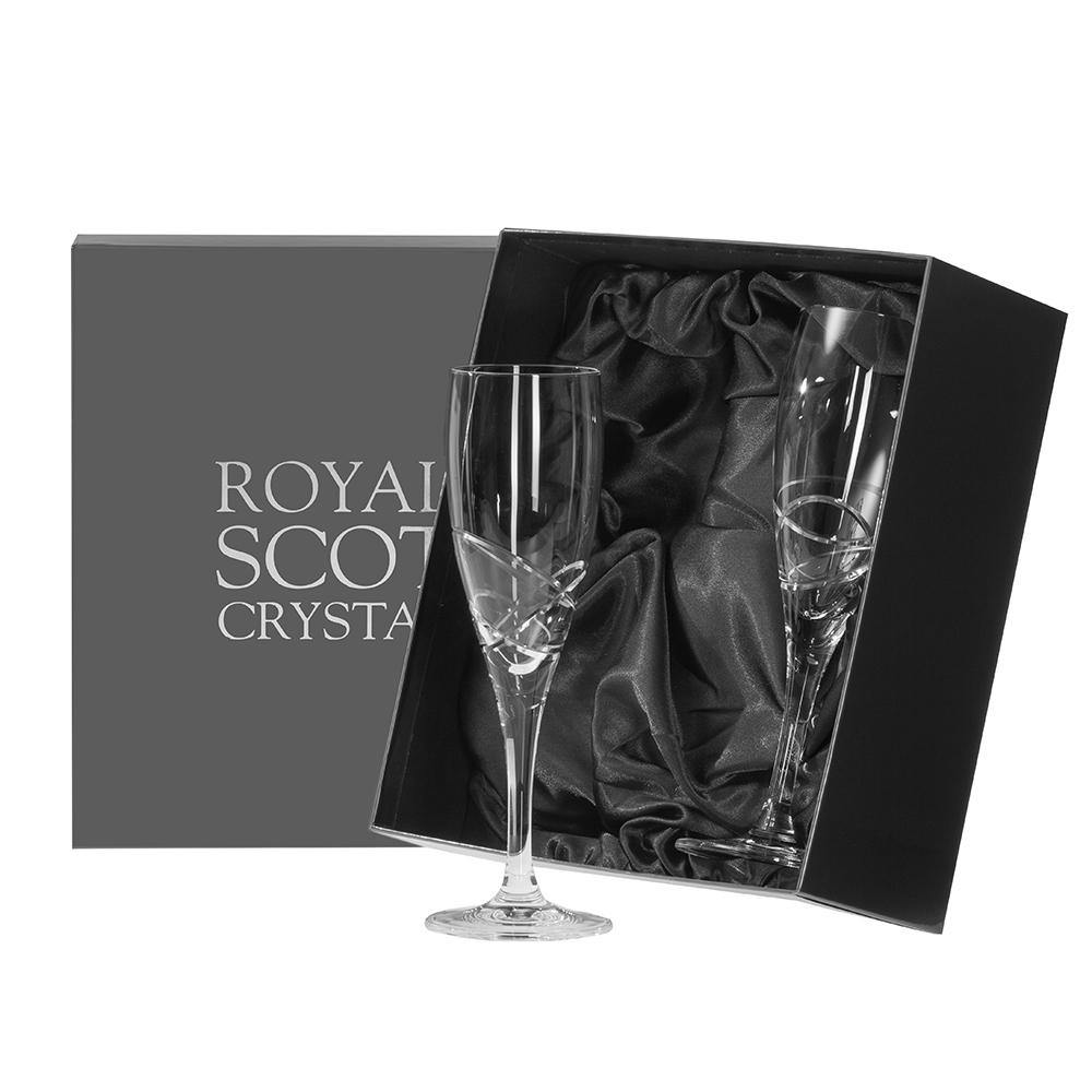 Champagne Flute Pair - Skye (Royal Scot Crystal) - Gallery Gifts Online 