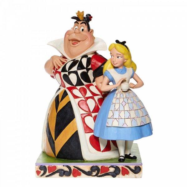 Chaos and Curiousity - Alice and the Queen of Hearts Figurine (Disney Traditions by Jim Shore) - Gallery Gifts Online 