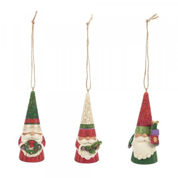 Christmas Gnome Set of 3 Hanging Ornaments (Christmas Ornaments) - Gallery Gifts Online 