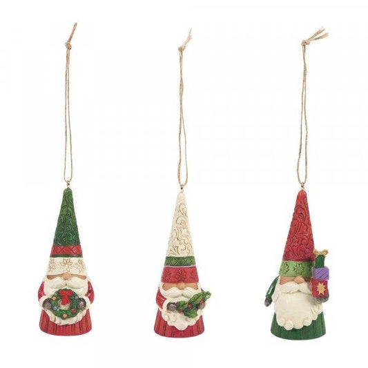 Christmas Gnome Set of 3 Hanging Ornaments (Christmas Ornaments) - Gallery Gifts Online 