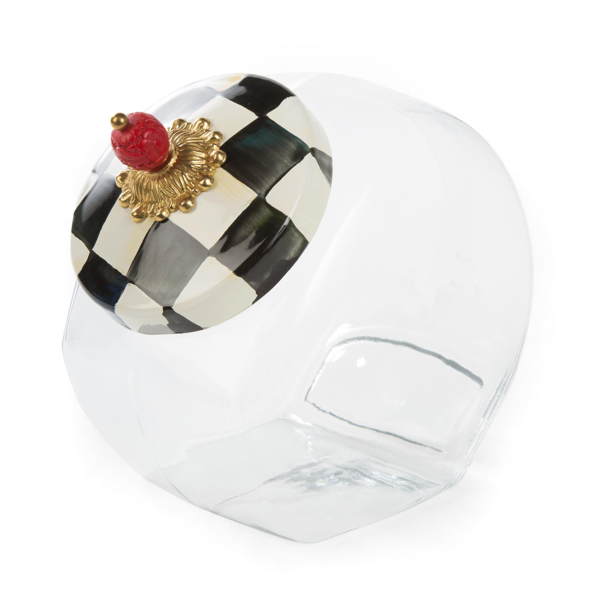 Cookie Jar With Courtly Check Enamel Lid (Mackenzie Childs) - Gallery Gifts Online 