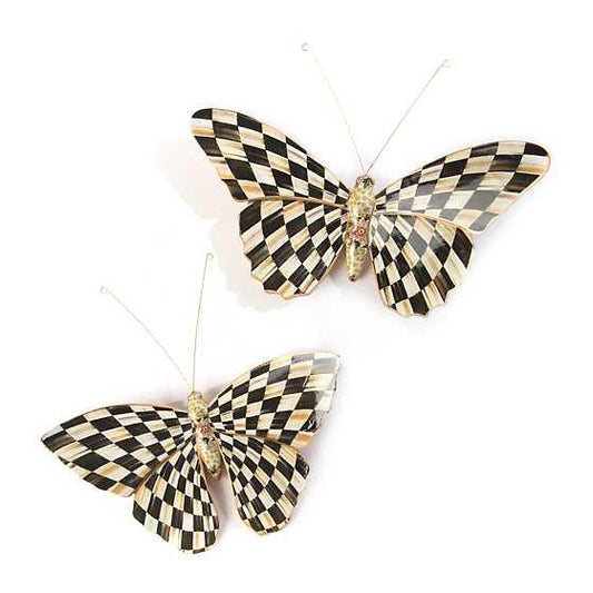 Courtly Check Butterfly Duo (Mackenzie Childs) - Gallery Gifts Online 