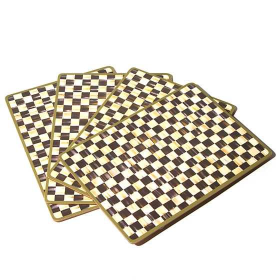 Courtly Check Cork Back Placemats - Set of 4 (Mackenzie Childs) - Gallery Gifts Online 