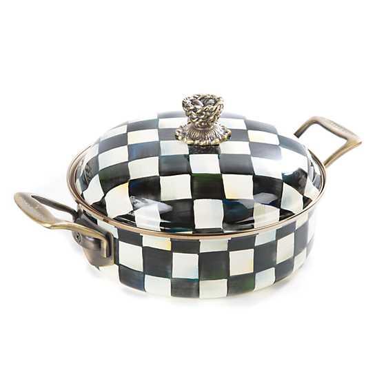 Courtly Check Enamel 3 Qt. Casserole (Mackenzie Childs) - Gallery Gifts Online 