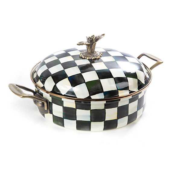 Courtly Check Enamel 5 Qt. Casserole (Mackenzie Childs) - Gallery Gifts Online 