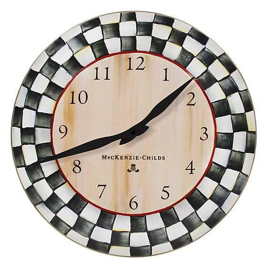 Courtly Check Enamel Clock (Mackenzie Childs) - Gallery Gifts Online 
