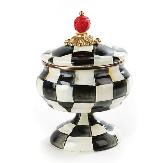 Courtly Check Enamel Curiosity Pot (Mackenzie Childs) - Gallery Gifts Online 