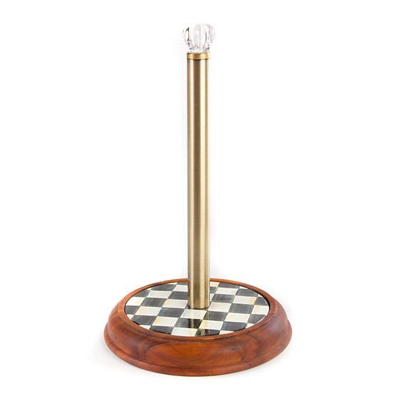 Courtly Check Wood Paper Towel Holder (Mackenzie Childs) - Gallery Gifts Online 