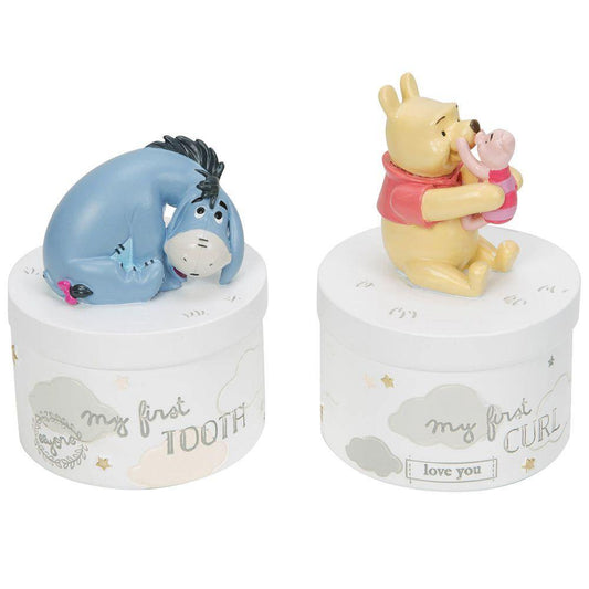 Disney Magical Beginnings Tooth & Curl Boxes - Pooh & Eeyore (Widdop) - Gallery Gifts Online 