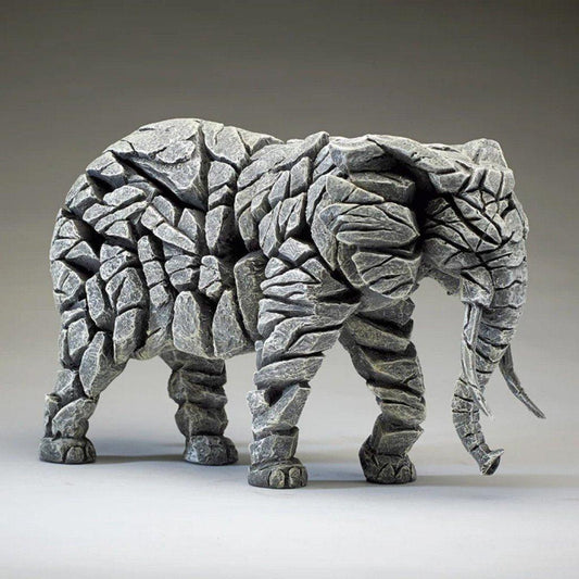 Elephant Sculpture - White (Edge Sculpture by Matt Buckley) - Gallery Gifts Online 