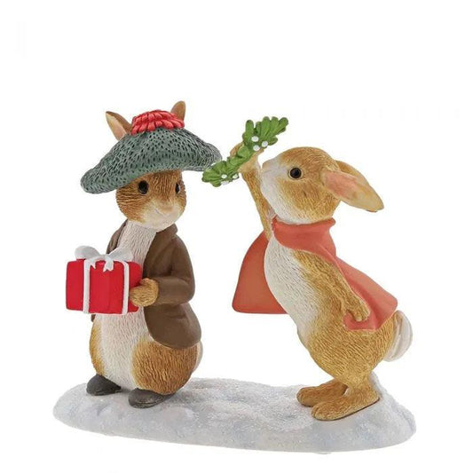 Flopsy and Benjamin Bunny Under the Misteltoe Figurine (Beatrix Potter) - Gallery Gifts Online 