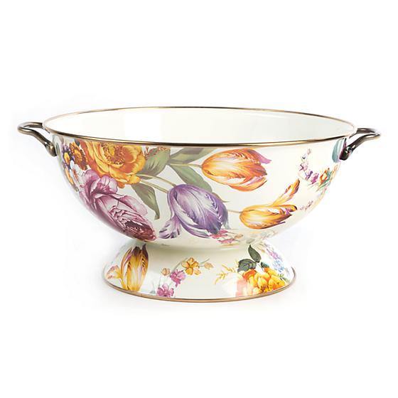 Flower Market Everything Bowl - White (Mackenzie Childs) - Gallery Gifts Online 