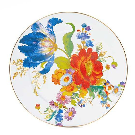 Flower Market Serving Platter - White (Mackenzie Childs) - Gallery Gifts Online 