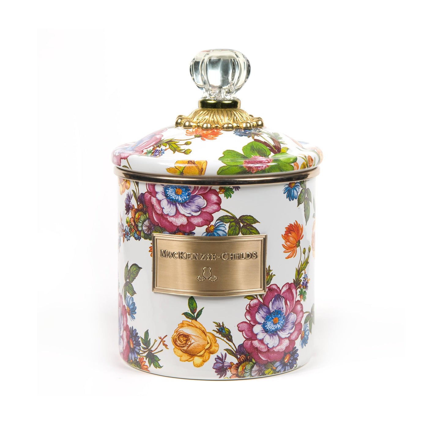 Flower Market Small Canister - White (Mackenzie Childs) - Gallery Gifts Online 