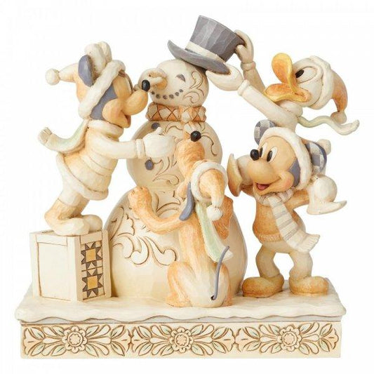 Frosty Friendship (White Woodland Mickey and Friends) (Disney Traditions by Jim Shore) - Gallery Gifts Online 