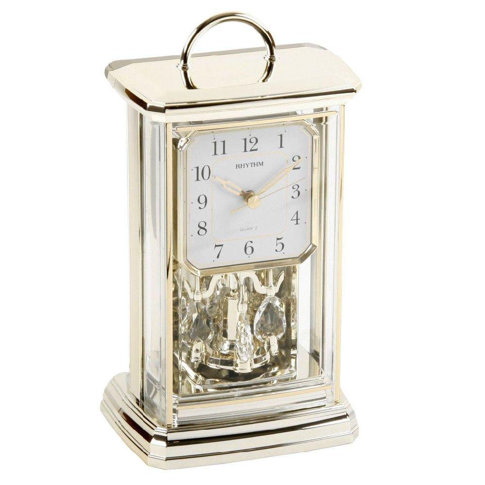 Gold Swarovski Carriage - Rhythm Clock (Widdop) - Gallery Gifts Online 