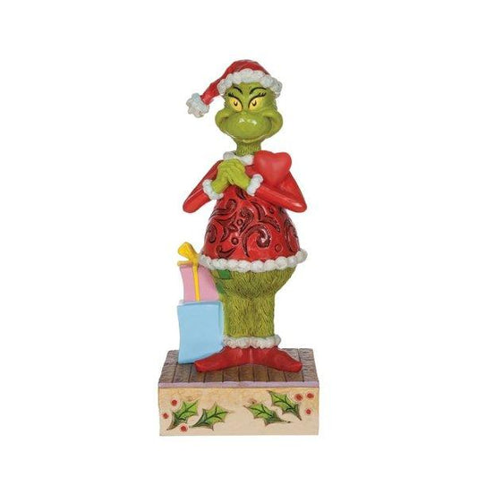 Happy Grinch with Blinking Heart Figurine (Jim Shore) - Gallery Gifts Online 