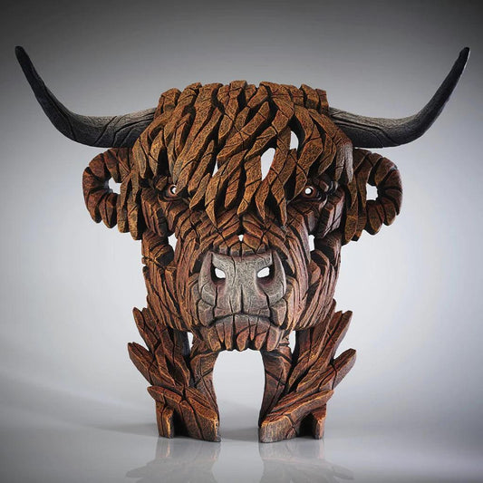Highland Cow Bust Sculpture (Edge Sculpture by Matt Buckley) - Gallery Gifts Online 