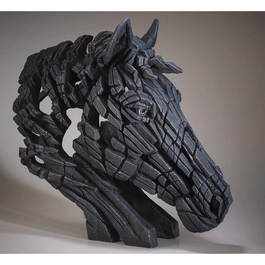 Horse Bust Black Sculpture (Edge Sculpture by Matt Buckley) - Gallery Gifts Online 