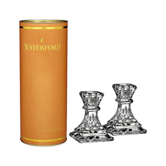 Lismore Candlestick Pair (10cm) (Waterford Crystal) - Gallery Gifts Online 