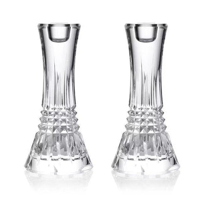 Lismore Diamond Candlestick Pair (7") (Waterford Crystal) - Gallery Gifts Online 