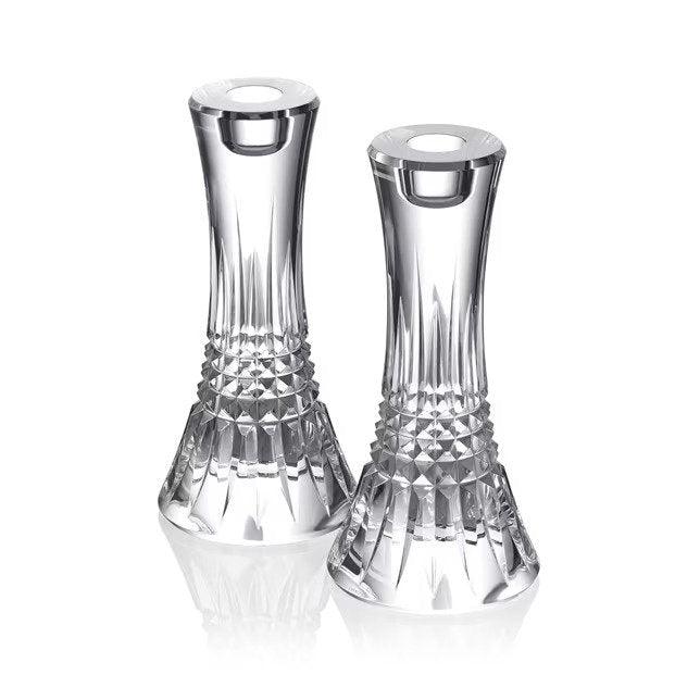 Lismore Diamond Candlestick Pair (7") (Waterford Crystal) - Gallery Gifts Online 