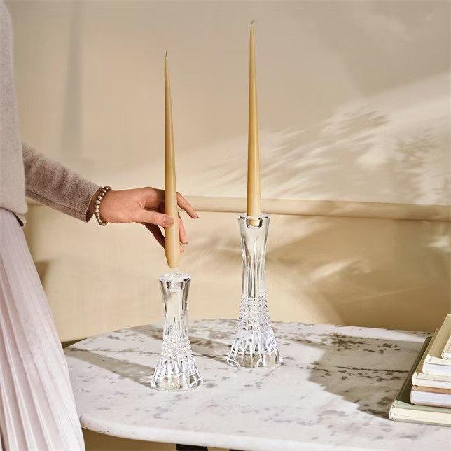 Lismore Diamond Candlestick Pair (7") (Waterford Crystal) - Gallery Gifts Online 