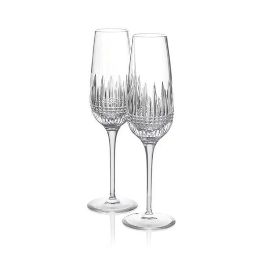 Lismore Diamond Champagne Flute - Set of 2 (Waterford Crystal) - Gallery Gifts Online 